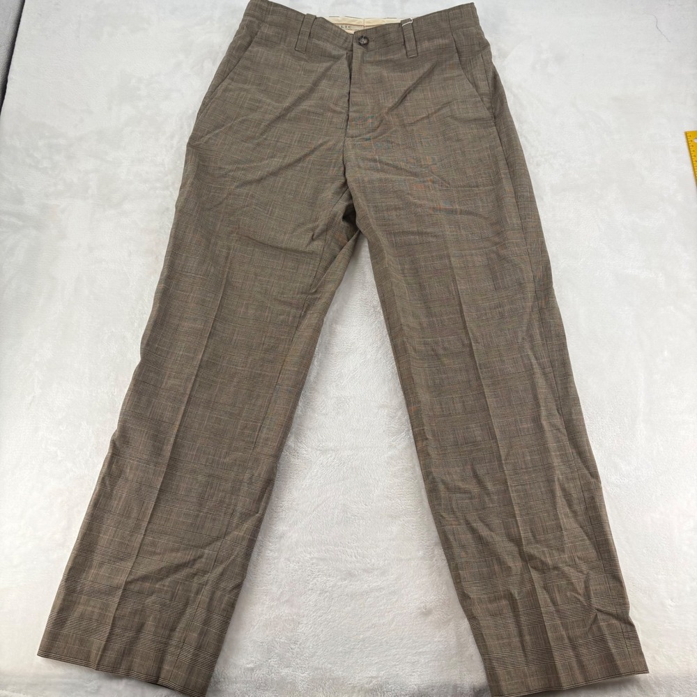 Banana Republic Dress Pants 33/32 Brown Glen Plaid Stretch Modern Trousers